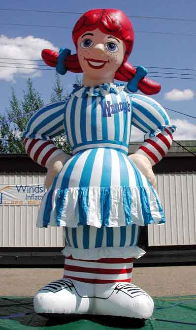 Custom inflatable character for Wendys