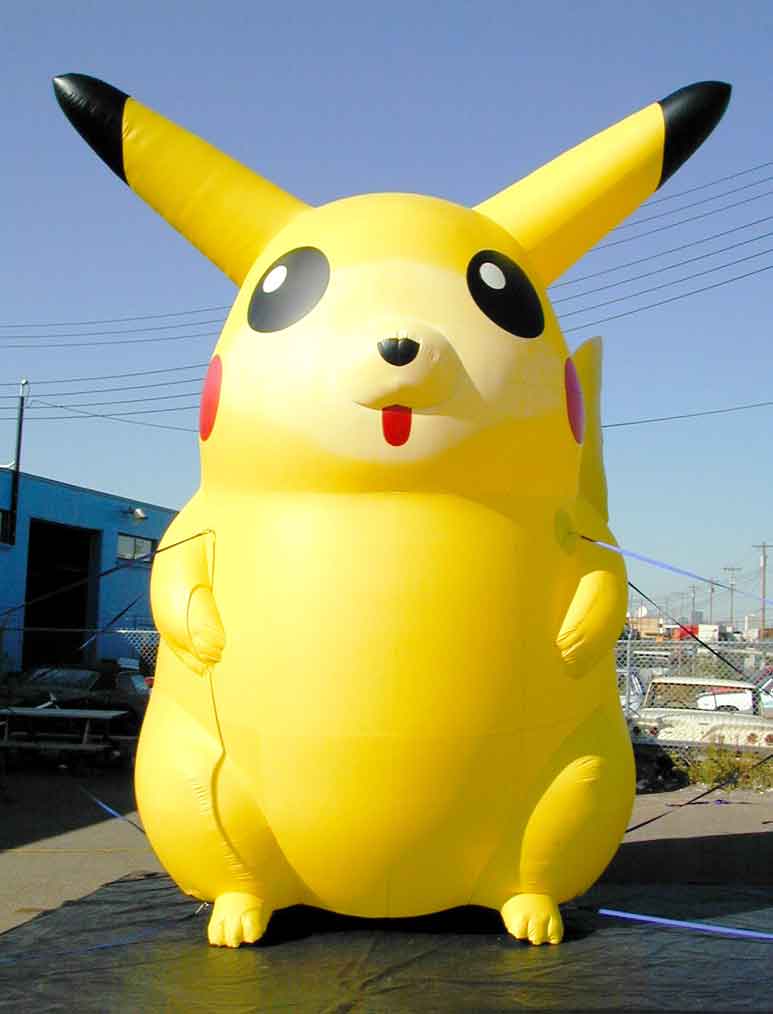 Giant custom inflatable Pikachu for advertisement