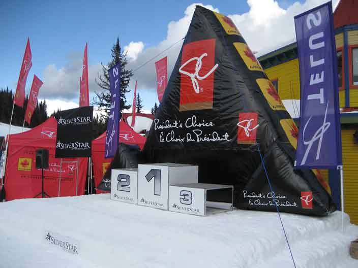 Sports themed inflatable podium