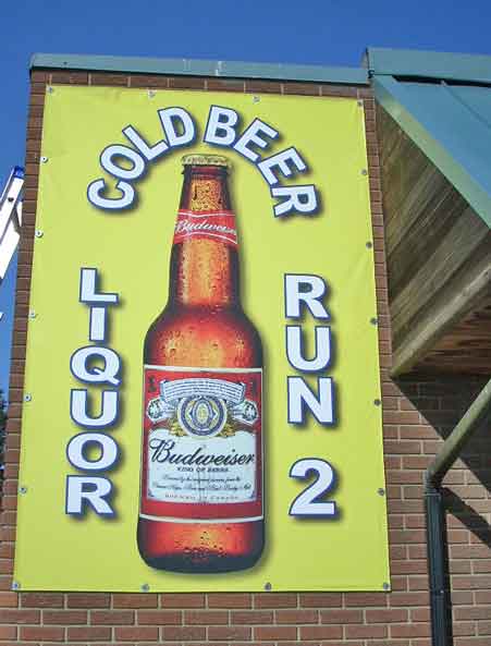 Printed banner for beer advertisement